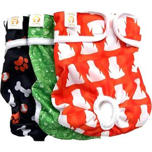 PETTING IS CARING Dog Diapers Washable & Reusable Female and Male Dog Diapers Materials Durable Machine Washable Solution for Pet Incontinence and Long Travels - 3 Pack Set (S, New)