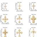 Cheriswelry 18Pcs Cross Metal Charms Light Gold Pearl Rhinestone Pendants Alloy Hanging Ornament 16-39mm 9 Styles for DIY Necklace Bracelet Earring Jewelry Making