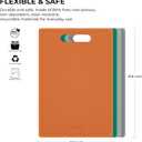 Linoroso Flexible Kitchen Cutting Board - Made from BPA Free Material - Cutting Mark Prevention, 10x14 Inches, Non-Slip Design - Easy-Care Kitchen Essential, Orange
