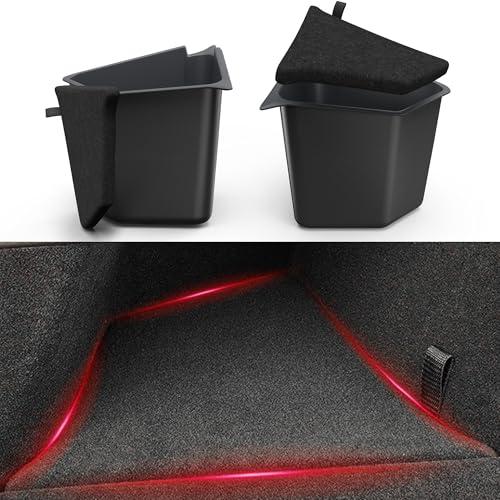 YITAMOTOR Tesla Model Y Trunk Organizer Storage Bins 2022-2023, Waterproof ABS Rear Side Box with Lids, 2PCS Car Trunk Accessories for 5-Seater (Excluding 2024-2025 Models/7-Seat)