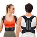 Posture Corrector, Back Brace for Women and Man, Soft and Comfortable, Breathable Mesh (Black, Large)
