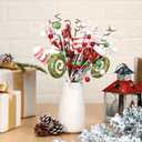 Jutom 6 Pcs Candy Cane Ornaments - Red, Green, White Stripes - Christmas Tree Decorations