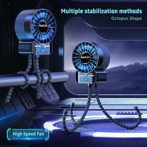1 Pack Multifunctional Portable Stroller Fan 4 Speed 6600rpm High Speed Usb Rechargeable Personal Mini Handheld Fan Extended Tripod For Desktop Winding Kids Bed Treadmill Bike Golf Cart Outdoor Travel