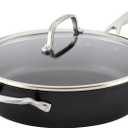 KitchenAid Hard Anodized Induction Nonstick Cookware Saute Pan/Jumbo Cooker with Lid and Helper Handle, Dishwasher Safe, 5 Quart Non Stick Sauteuse with Stainless Steel Handles - Matte Black