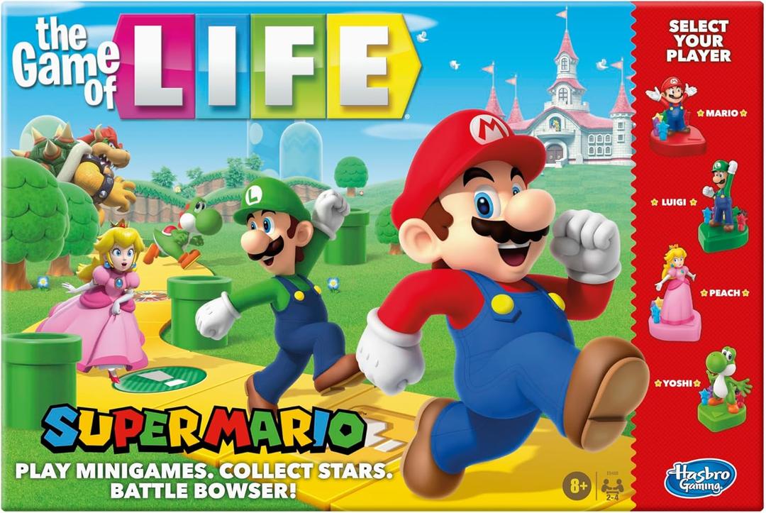 Hasbro Gaming The Game of Life: Super Mario Edition Board Game for Kids Ages 8 and Up, Play Minigames, Collect Stars, Battle Bowser