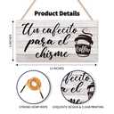 3 x Un Cafecito Para El Chisme Wooden Hanging Sign