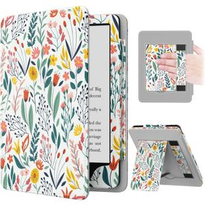 MoKo Case for 7"/6.8" Kindle Paperwhite(12th/11th Generation-2024/2021) and Kindle Colorsoft Signature Edition, Slim PU Shell Cover Case with Auto-Wake/Sleep for Kindle Paperwhite 2024, Flowers