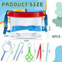 36 Pcs Bug Catcher Kit Insect Catching Outdoor Explorer Kit with Insect Transfer, Tweezers, Magnifying Glasses, Sticks, Observation Cages, Shoulder Straps for Kids Gift(Blue)