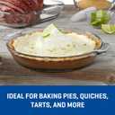 Anchor Hocking 2 Pack 9.5 Inch Glass Pie Plates Classic Bakeware for Pies, Quiches, and Tarts Oven Safe, Dishwasher Safe, Made in USA