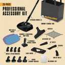 McCulloch MC1385 Deluxe Canister Steam Cleaner, 2-Hour Runtime, Chemical-Free, 23 Accessories: Mop Head, Brushes & More - Built for Home, Tile, Carpet, Furniture, & Personal Car Detailing