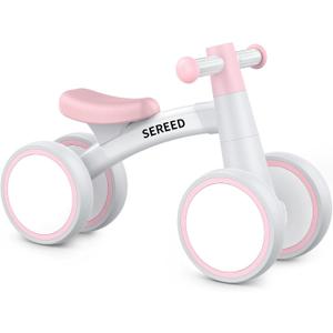 SEREED Baby Balance Bike for 1 Year Old Boys Girls 12-24 Month Toddler Balance Bike, 4 Wheels Toddler First Bike, First Birthday Gifts, Small