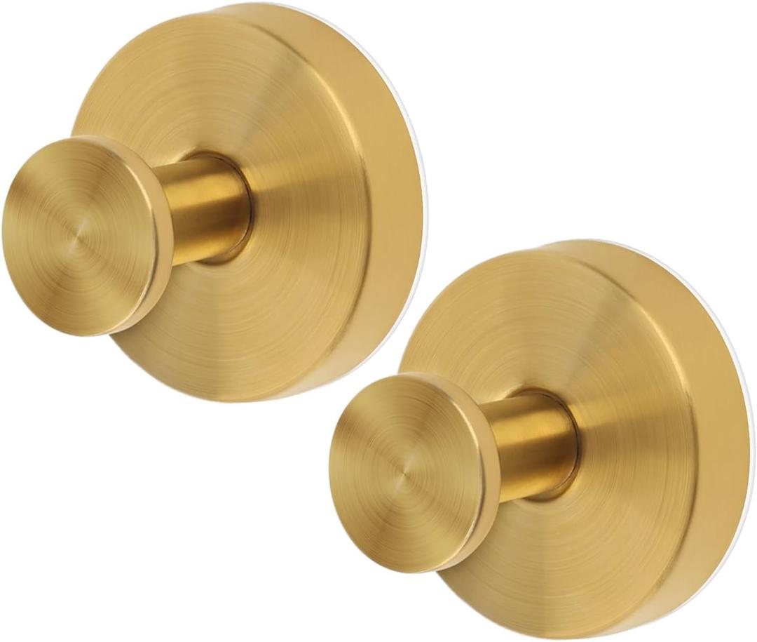 3 x 2pcs Suction Cup Hooks, Premium Stainless Steel Suction Cup Hooks Shower Hooks Suction Cup Bathroom Towel Coat Hook Suitable for Glass Mirror Smooth Surface(Gold), Medium