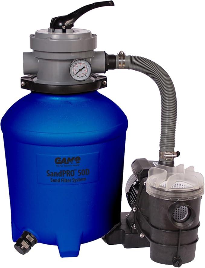 Game SandPRO Sand Filter Pump for Above Ground Pool - 50D Series, 0.5HP, 40 GPM Flow Rate, Compatible with Intex & Bestway, 24"x18", Blue