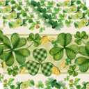 XCHI Green Shamrocks Clovers Coins St. Patrick's Day Placemats Set of 4 Table Mats for Party Home Kitchen Dining Table Decorations 12x18 Inch