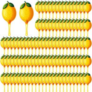 Novabright 100 Pcs Lemon Party Favors Lemon Hand Fans Wedding Bridal Shower