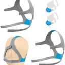 2-Pack Replacement CPAP Headgear for AirFit F20 & AirTouch F20, Compatible with F20 Full Face Mask, 4 Stronger Magnetic Clips & 2 Straps, Adjustable & Comfortable Headgear, L