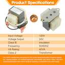 Replacement HVAC Transformer 120 to 24V 40VA #46-24124-06 for Rheem Furnace 46-24124-06 Basler Electric BE161640GDD 29M7101 4011F-5 HVAC Furnace Transformer