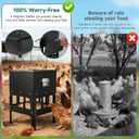 55-70LBS Large Chicken Feeder No Waste 16-Ports Automatic With Magnetic Baffle to Prevent Rodents and Mice Large Poultry Feeder Adjustable height Suitable for All Poultry, Weatherproof (55-70LBS)