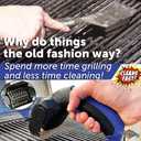 Flame King Electric BBQ Grill Brush Cordless and Rechargeable Stainless Steel Bristles,Black