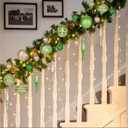 Hollyone Green and Champagne Christmas Balls Ornaments Set, 50pcs Large Glitter Shatterproof Christmas Snowflakes Ornaments Bulk Decoration Hanging Ball for Xmas Tree Wreath Garland Wedding Home Decor