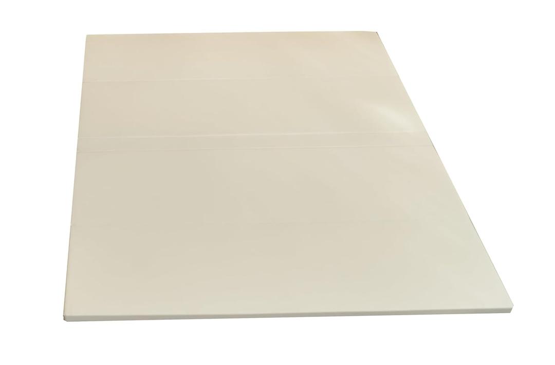 Secret Zero Gap Children Baby Playmat 1.6" Thick Non-Toxic, Foldable, Reversible, Water Resistant, Stain Resistant Tummy Time Development Gym Mat Made in Korea 79" x 63" Ultra Size(Light Beige)