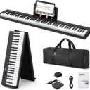 LEKATO Portable 88 Keys Electric Piano Keyboard, Foldable Digital Piano with Full Size Semi-Weighted Velocity Keys, Wood Grain, Learning Mode, LCD Screen, Bluetooth USB Midi, for Beginners Home Travel