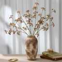 Suncalla 6 Pcs Dusty Plum Berry Stems Spring Faux Eucalyptus Seed Artificial Branches Faux Sedum Berry Spray Picks for Home Mantel Vase Farmhouse Garden Wedding DIY Decorations(Orange)