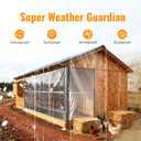 Chicken Coop Cover for Winter, Waterproof Durable Tarp with Elastic Cords Rope, Easy Install for Large Cages Walk-in Runs,Chicken Coop Plastic Wrap for Winter
