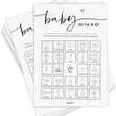 GardenCity Baby Shower Games, Baby Shower Bingo Game, 50 Pre-Filled Cards, Boy or Girl, Gender Neutral, Minimalist