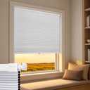 SERLMWNT No Drill Cordless Blackout Cellular Shades,18.5" W x 64" H,White