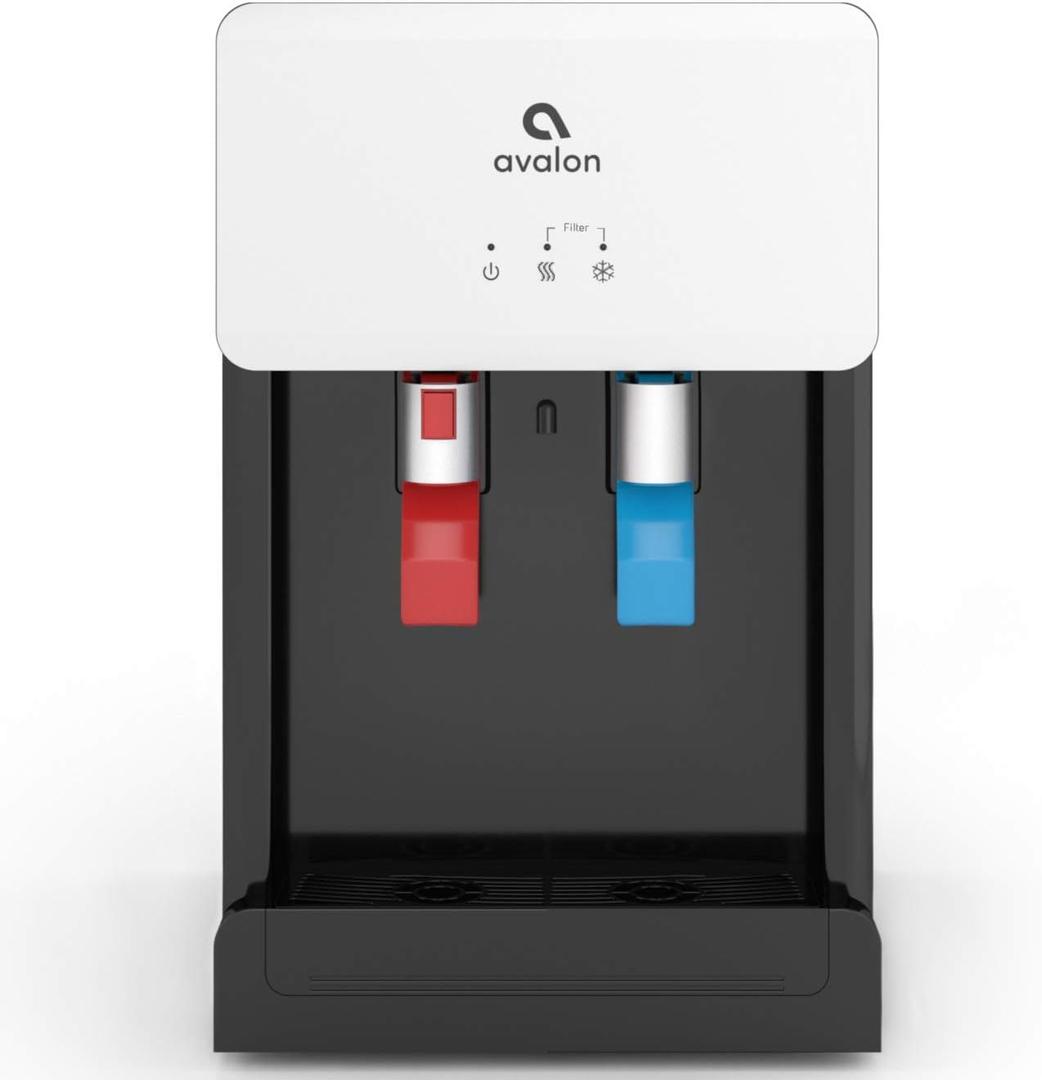 Avalon B8WHT Countertop Bottleless Water Cooler Dispenser - 2 Stage Water Filters and Installation Kit Included, NSF Certified, UL Listed, White