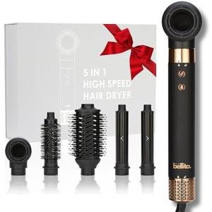 5 in 1 Hair Dryer Brush Set – Airbrush 5 in 1 Hair Styler - Hot Air Brush Styler and Dryer + Soft Microfiber Towel & Protective Gloves - Brush Hair Dryers for Women - Curl, Volumize, Straighten Hair