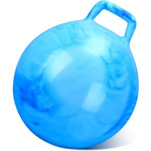 Kids Bouncy Hopper Ball with Handle Jumping Hopping Exercise Balls for Toddlers Boys Girls Indoor Outdoors Sports School Games Exercise Gifts(22 Inch,Marbled Blue)