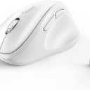 Ergonomic Wireless Mouse 2025 New Updated Smaller with USB-A Receiver for PC Computer, Laptop and Desktop, Ergo Mouse Vertical with Silent Clicks Long Battery Life, Up to 1600 DPI, White