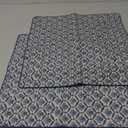 Columbia Blue Block Print Cotton Throw Pillow Covers for Decorative Couch Pillows for Living Room, Chic Boho Cute Outdoor Valentine Pillows Covers Gifts 20x20 Inches