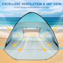 TOBTOS UPF 50+ Pop Up Beach Tent, Easy Set Up Beach Umbrella, Sun Shelter for 2-3 People UV Protection Portable Sunshade, Baby Canopy Cabana, Lightweight with Carry Bag, 78"L x 59"W x 53"H