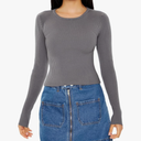 Forever 21 Womens Cropped Rib-Knit Sweater XS Grey