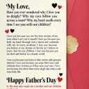 3 x Romantic Fathers Day Card Gifts to Husband, Funny Father's Day Card from Wife, 5.3x8 Folded with Envelope and Gold Sticker Happy Fathers Day Decorations