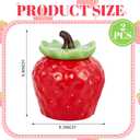 LemonRoad 2 Pack Ceramic Christmas Strawberry Jars with Sealed Lids, Large Candy Cookie Containers, Flower Vases for Thanksgiving, Christmas Party Decoration & Gifts, Cute Kitchen Decoration for Home