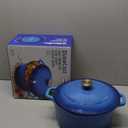 Mueller 6qt Enameled Cast Iron Dutch Oven, Heavy-Duty Casserole and Braiser Pan with Lid and Knob, Safe for All Cooktops, Aqua Blue