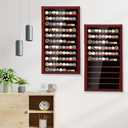 Silipull Military Challenge Coin Display Case Wood Medal Wall Mount Lockable Cabinet Rack Holder Shadow Box for Casino Poker Chips Souvenirs