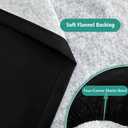 LUSHVIDA Fitted Rectangle Tablecloths, 6 Packs Elastic Vinyl Table Cloth with Flannel Backing for 6ft Folding Tables, Waterproof Table Covers for Indoor Outdoor Picnic and Camping, 30x72 inch, Black