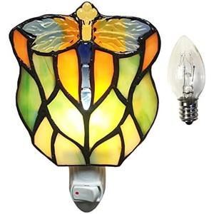 DUONAYU Stained Glass Dragonfly Night Light, Suitable for Bedroom, Corridor, Bathroom, Children's Room,This Would Make a Great Gift for a Birthday, Christmas, Anniversary.DYM9013