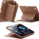 ESR for iPad Pro 11 Inch Case (M5/M4) 2025/2024, Vertical Stand Cover, Multi Stand Angles, Ultra-Stable Case with Pencil Holder, Flip Series, Brown
