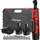 AVID POWER Cordless Electric Ratchet Wrench 3/8", 44.2 Ft-lbs 12V Power Ratchet Wrench Kit w/Two 2.0Ah Batteries, 1-Hour Fast Charger, Variable Speed and 10 Sockets (Red)
