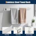 10 Pcs Silver Bathroom Hardware Accessories Set, 23.6 Inch Bath Towel Bar Kit with Towel Racks Ring and Hooks Paper Holder, 304 Stainless Steel Bathroom Hardware Set for Wall Mounted
