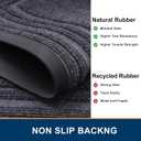 Buganda Front Door Mat Indoor Outdoor Entrance, Non-Slip Natural Rubber Doormats, Easy Clean, Low Profile, Dirt Trapper Entryway Floor Mats for Outside, Garages and Patios, 29.5x17, Grey