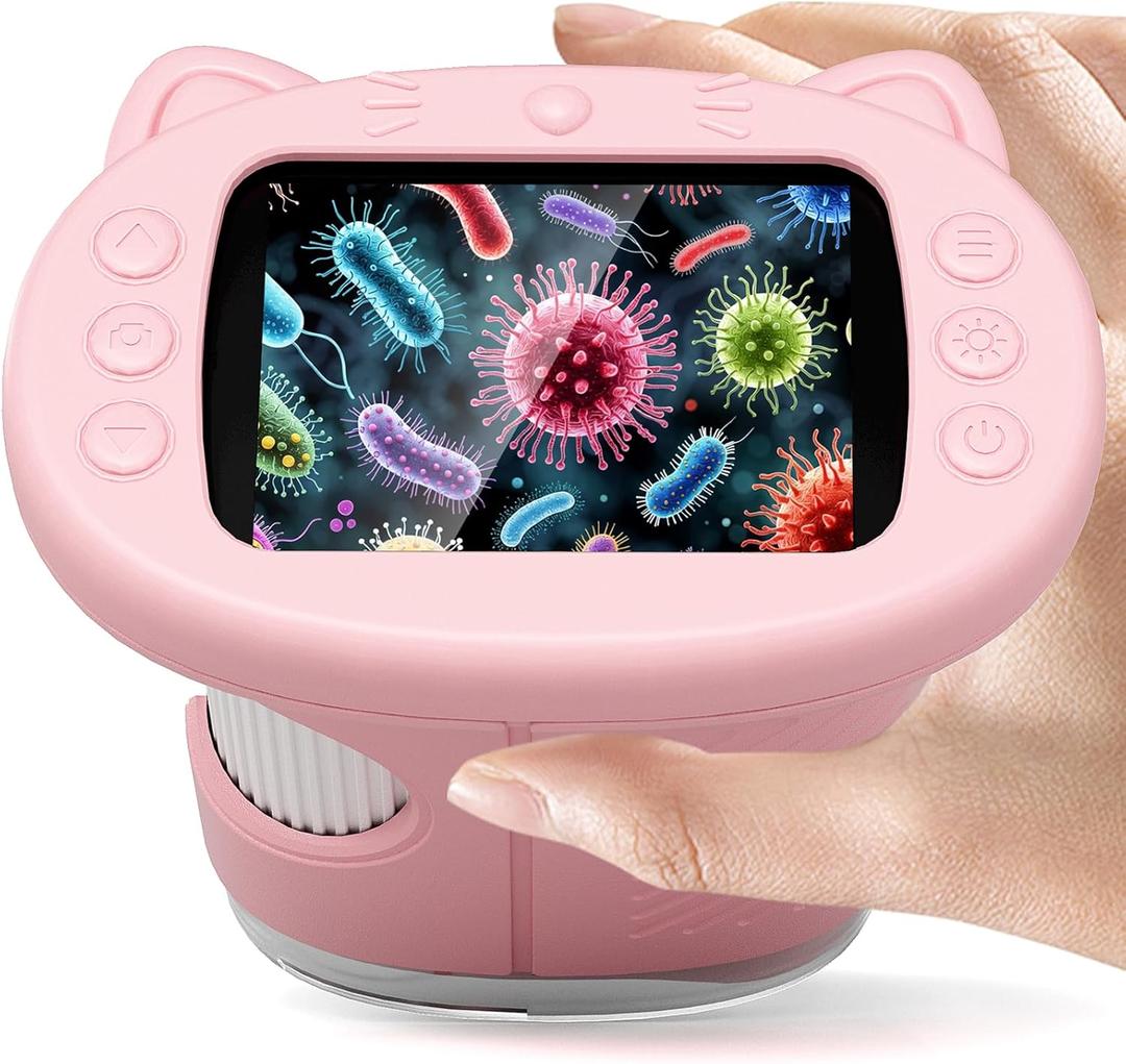 1000X Handheld Digital Microscope for Kids : Wonderquest Microscope with 2.0" IPS Screen, STEM Toys for Ages 3-6 8-13 Girls Boys Child, Portable Edu Gift Age 4-6 8-12 Children Students