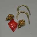 2 Pack Curtain Holdbacks, USFOOK Decorative Window Drapery Tiebacks (2 Pack/1 Pair), Curtain Tie Back Hooks for Wall with Gold Translucent Finials (3.95" L x 3.4" W)