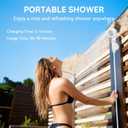 Portable Shower, Portable Camping Shower Pump, USB Rechargeable Outdoor Showers, Waterproof Electric Portable Shower with 2 Spray Modes, 4000mah, For Camping, Hiking, Rv & Pet Cleaning (1 Pack)